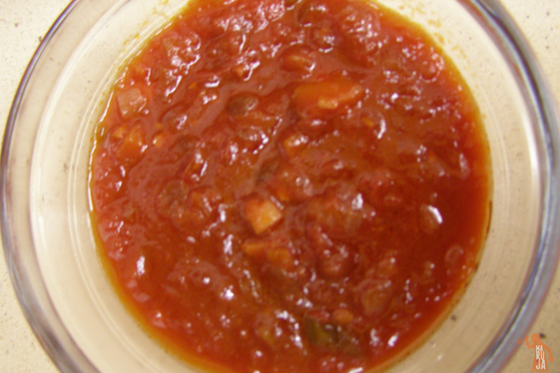 Salsa de tomate una vez terminada