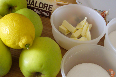 Ingredientes para el tatín de manzana